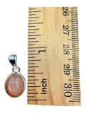 Peach Moonstone Solid 925 Sterling Silver Pendant