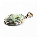 Prehnite Solid 925 Sterling Silver Pendant