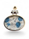 K2 & Blue Topaz Solid 925 Sterling Silver Pendant