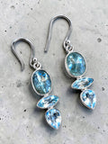 Blue Kyanite & Blue Topaz Solid 925 Sterling Silver Earrings