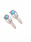 Goddess Fire Opal Solid 925 Sterling Silver stud Earrings