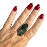 Seraphanite Solid 925 Sterling Silver Ring 8.5