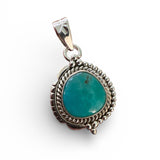 Fox Mine Turquoise Solid 925 Sterling Silver Pendant