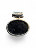 Crown of Psilomelane & Onyx Solid 925 Sterling Silver Pendant