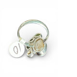 Baroque Pearl, Peridot & Citrine Solid 925 Sterling Silver Ring 10