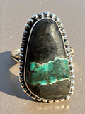 Black Jack Turquoise Solid 925 Sterling Silver Ring 9