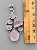 Rose Quartz Silver Overlay Pendant