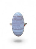 Blue Lace Agate Solid 925 Sterling Silver Ring 9