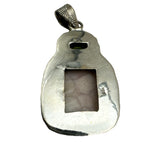 Natrolite & Peridot Solid 925 Sterling Silver Pendant