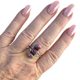 Kingman Pink Dahlia Turquoise Solid 925 Sterling Silver Ring 9