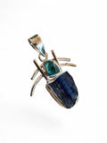 Blue Kyanite & Apatite Solid 925 Sterling Silver Pendant