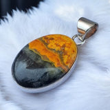 Bumblebee Jasper Solid 925 Sterling Silver Pendant