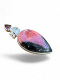 Rhodonite & Garnet Solid 925 Sterling Silver Pendant