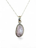 Rose Quartz Solid 925 Sterling Silver Pendant with chain