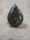 Pyrite in Agate Solid 925 Sterling Silver Ring 8