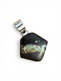 Black Jack Turquoise Solid 925 Sterling Silver Pendant