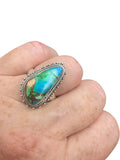 Kingman Peacock Dahlia Solid 925 Sterling Silver Ring 7