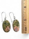 Unakite Solid 925 Sterling Silver Earrings