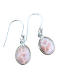 Natrolite Pink Larimar Solid 925 Sterling Silver Earrings