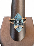 Blue Topaz Solid 925 Sterling Silver Ring 10