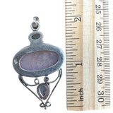 Pink Kunzite & Moonstone Solid 925 Sterling Silver Pendant