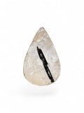 Rough Tourmaline in Quartz Solid 925 Sterling Silver Ring 8