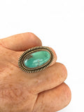 Kingman Turquoise Solid 925 Sterling Silver Ring 7