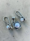 Pearl Solid 925 Sterling Silver Pendant Earrings set