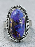 Kingman Purple Mojave Turquoise Solid 925 Sterling Silver Ring 7