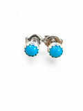 Dainty Turquoise Solid 925 Sterling Silver stud Earrings