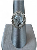 Black Rutilated Quartz Solid Sterling Silver Ring 7.5