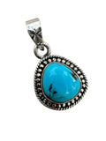 Egyptian Turquoise Solid 925 Sterling Silver Pendant