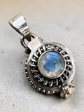 Rainbow Moonstone Solid 925 Sterling Silver Poison Locket Pendant