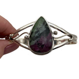 Ruby Zoisite Solid 925 Sterling Silver Cuff Bracelet