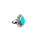 Kingman Turquoise Solid 925 Sterling Silver Ring 5