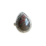 Leopardskin Jasper Solid 925 Sterling Silver Ring 9