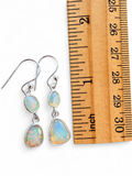 Ethiopian Opal dbl Solid 925 Sterling Silver Earrings