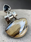 Schalenblend Sphalerite, Wurtzite Pyrite & Galena Solid 925 Sterling Silver Pendant