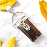 Iron Tiger Eye & Citrine Solid 925 Sterling Silver Pendant