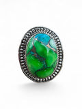 Kingman Peacock Dahlia Solid 925 Sterling Silver Ring 6