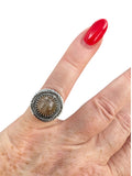 Gold Rutilated Quartz Solid 925 Sterling Silver Ring 5.5