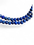 Blue Lapis 4 mm Beaded Necklace 18 inch