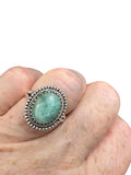 Amazonite Solid 925 Sterling Silver Ring 7