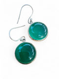 Green Onyx Solid 925 Sterling Silver Earrings