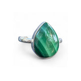 Malachite Solid 925 Sterling Silver Ring – Pear Shape 9