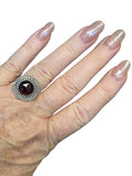 Garnet Solid 925 Sterling Silver Ring 8