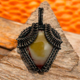 Mookaite Jasper Copper wrapped Pendant