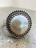 Pearl Solid 925 Sterling Silver Ring 6