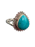 Kingman Turquoise Solid 925 Sterling Silver Ring 6