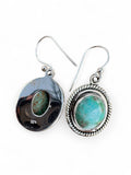 Number 8 Turquoise Solid 925 Sterling Silver Earrings